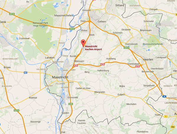 Kaart van Maastricht en omstreken